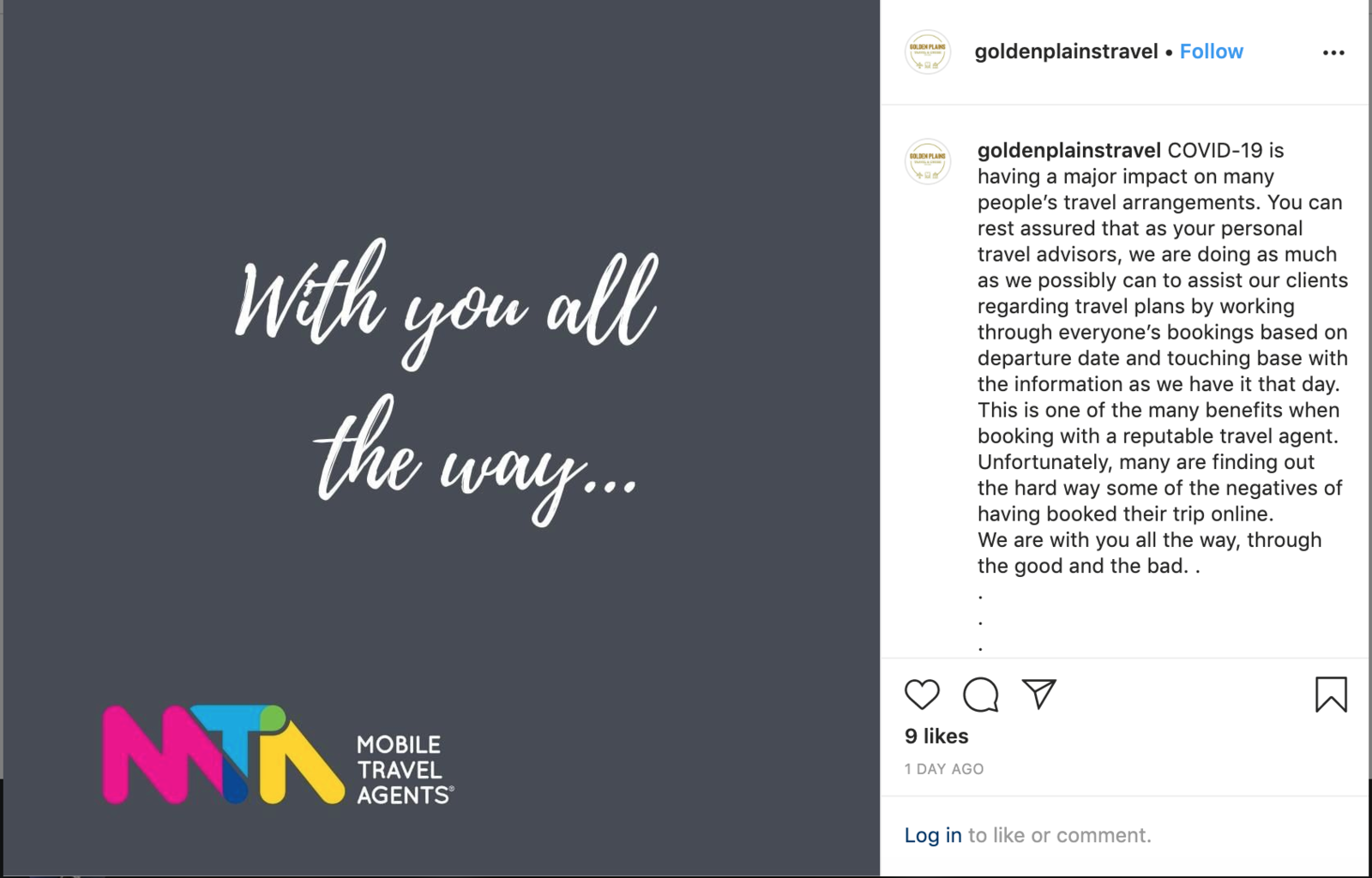 Coronavirus Instagram Example